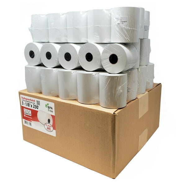 PM Company PMC05214 POS//Cash Register 3 1//8 Inch x 230 Feet 50 Rolls Per Unit